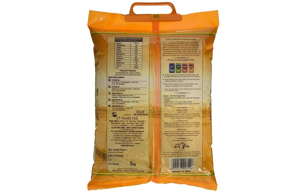 Daawat Rozana Basmati Rice Super   Pack  5 kilogram